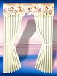 Dollhouse Miniature Cream Cherub Window Draperies