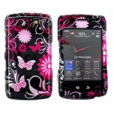 For Blackberry Storm 2 Hard Plastic Case Floral Black