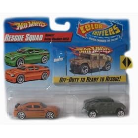 Hot Wheels Color Shifters Cars Rescue Squad with Humvee & Dodge Charger SRT8 Car Set