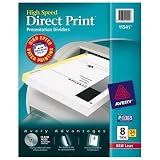 (Price/BX)Direct Print Presentation Dividers,8 Tabs,White,24 Sets/BX