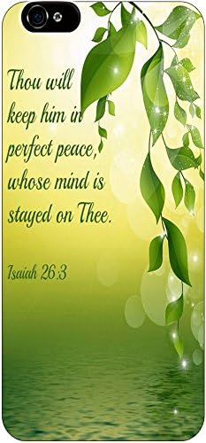 Thou will keep him in perfect peace, whose mind is stayed on thee / Isaiah 26:3 christian bible verses quotes theme pattern print protector cover sleeve cases for apple iphone 6 4.7 inches