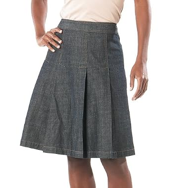 Isaac Mizrahi Denim Pleated Skirt