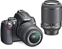 Nikon D5000 12.3MP DX Digital SLR Camera with 18-55mm f/3.5-5.6G VR and 55-200mm f/4-5.6G VR Lenses and 2.7 inch Vari-angle LCD