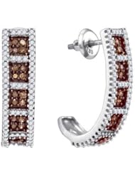 0.95CTW COGNAC DIAMOND MICRO-PAVE EARRING