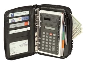 Personal Organizer Notepad Jotter Planner w File Divider Cell Phone Pocket and Calculator