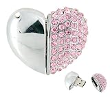 High Quality 4 GB Heart Crystal Jewelry USB Flash Memory Drive (PINK)