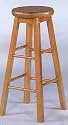 Set of 2 Oak Finish Wood Swivel 29"H Counter Chair Bar Stool/Stools