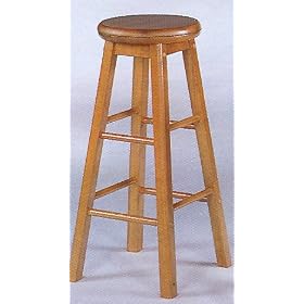 Click here to buy Set of 2 Oak Finish Wood Swivel 29H Counter Chair Bar Stool Stools by visiondecor Furniture.