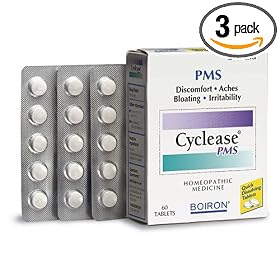 Boiron Homeopathic Medicine Cyclease PMS Tablets for PMS Symptom Relief, 60-Count Boxes (Pack of 3)