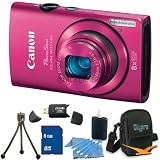 Canon PowerShot ELPH 310 HS 12MP Pink Digital Camera 8GB Bundle