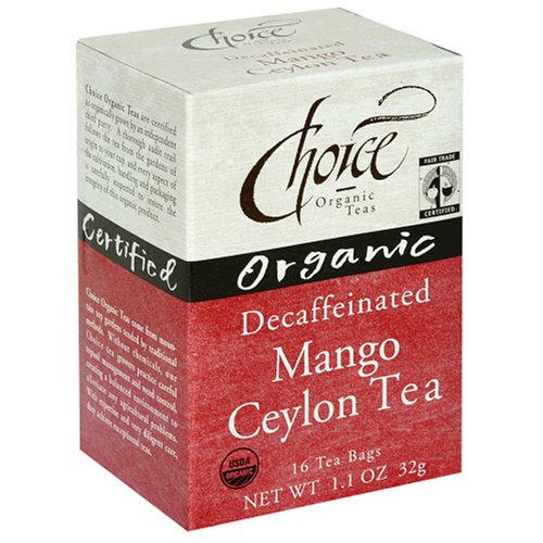 Choice Organic Decaf Mango Ceylon Tea, 16-Count Box (Pack of 6) by Choice Organic
