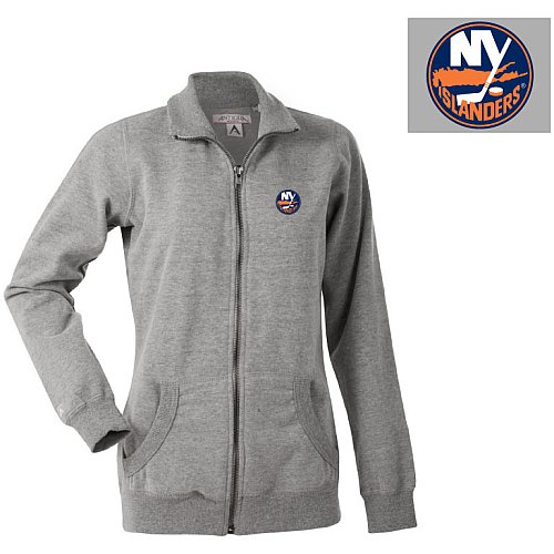 Antigua New York Islanders Women's Revolution Full Zip Fleece Jacket - NEW YORK ISLANDERS GREY Small