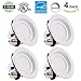 Hykolity 4 Inch Dimmable LED Downlight, Energy Star, UL Listed, 9W (65W Equivalent), 720LM, 4000K Neutral White, Retrofit LED Recessed Lighting Fixture, Can Lights for Ceiling Retrofit LED, Pack of 4