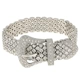 Sterling Silver Cubic Zirconia Buckle Bracelet by Charles Winston