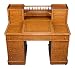 English Antique Oak Dickens Style Pedestal Desk
