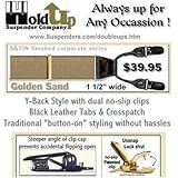 Dual Clip Satin Finished Tan Double-up Suspenders