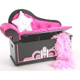 Levels of Discovery A Star Is Born Toy Box Couch- Pink/ Black/ White