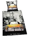 Parure housse de couette New York Taxi 100 % Coton Lit 1 Personne Expedition immediate de France chez Vietaboutique