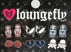 Love Hate Skulls and Roses Nesting Dolls Earrings