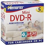 Memorex 1.4GB 4x 3' Pocket DVD-R Media (5-Pack)