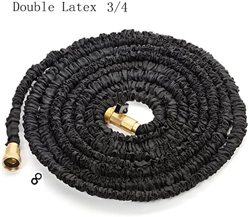 Generic 25' Expanding Hose, Strongest Expandable Garden Hose on the Planet. Solid Brass Ends, Double Latex Core, Extra Strength Fabric, 3/4,Black Hose