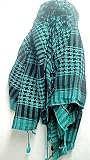 Turquoise Blue / Black Arab Kafiyah Head Scarf Shemagh