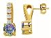 2.25 cts 14K Yellow Gold Plated 925 Sterling Silver Genuine Mystic Rainbow Topaz Earrings