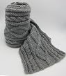 Handmade Soft Acrylic Artisan Scarf - Knitting Masterpiece in Soothing Gray (Gift Idea for Men/extra Large)