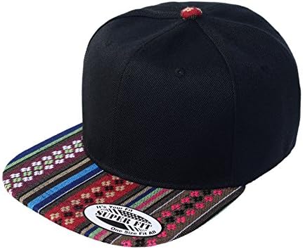 SUPER FIT's Flat Printed Visor Snapback Baseball Cap (One Size, Aztec 1)
