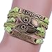Susenstone®Infinity Dream Love Anchor Leather Cute Owl Charm Bracelet