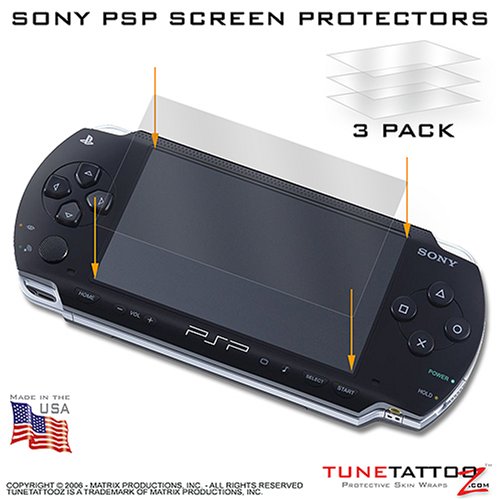 Sony PSP & PSP Slim Screen Scratch Protector (3 Pack) by TuneTattooz TM