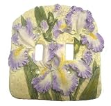 Bearded Iris Double Lightswitch Cover