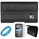 Black Portola Leather Carrying Holster with Fixed Belt-Clip and Magnetic Cl ....