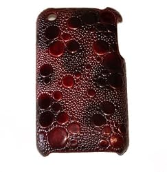 Slim Fit Case Cover for iPhone 3G, 3G S Marble Red Brown