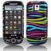 Multi Color Neon Zebra Pattern Design Snap on Hard Skin Shell Protector Cover Case for Samsung Intercept M910 + Microfiber Cell Phone Bag + Case Opener Pick