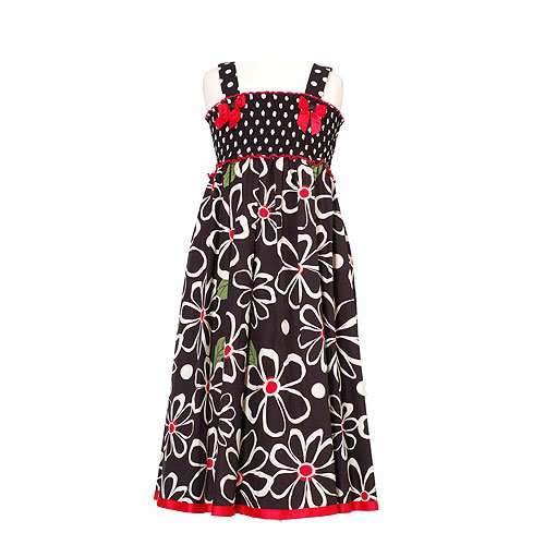 Bonnie Jean Girls Clothes Boutique Black Floral Dress Girl 7-16
