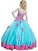 Y&C Girls' Ball Gown Appliques Beads O-neck Pageant Dresses 8 US Blue Pink