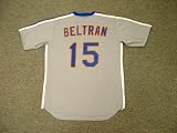 CARLOS BELTRAN New York Mets 1980's Majestic Cooperstown Throwback Away Baseball Jersey, LARGE