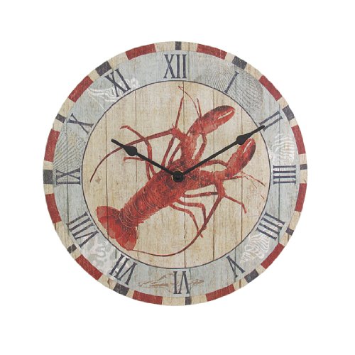 12 Inch Diameter Maine Lobster Kitchen Wall Clock Nautical