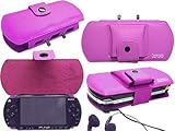 Deluxe PSP Leather Carrying Case for Sony PSP - Purple