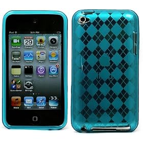Assortiment de coques rigides de protection arri�re en TPU (Thermoplastic Urethane) brillant pour nouveaux iPod touch 4�me G�n�ration avec appareil-photo. (Aqua)