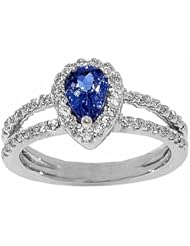14K White Gold Tanzanite and Diamond Ring -- LIFETIME WARRANTY