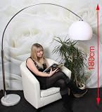 Bogenlampe LOUNGE DEAL II Stehleuchte, chrom, mit Dimmer ~ weiß, 180cm