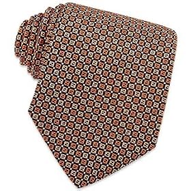 Fendi Logoed Orange and Blue Silk Tie
