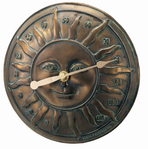 Hen Feathers 13175DWTB 7-3/8-Inch Diameter by 1-7/8-Inch Deep Bronze Boutique Solstice Thermometer
