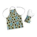 Two Dogs Sunflowers Apron and Mitt Set