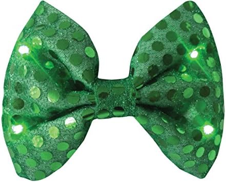 Halloween Wholesalers Men's Light Up Bowtie(Green Sequin) Green Sequin