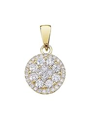 14K White Gold 1 Ct Diamond Clustaire Pendant (chain NOT included)