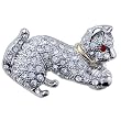Silver Cat Ball Brooch