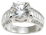 925 Sterling Silver Brilliant Cut CZ Ring.